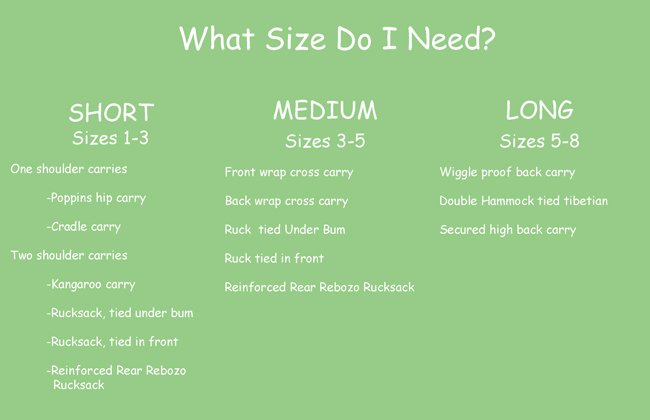 baby wrap sizes